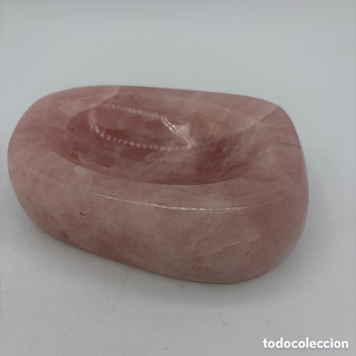 Sammlung von Mineralien: Cuenco o vaciabolsillos de cuarzo rosa natural tama&ntilde;o medio