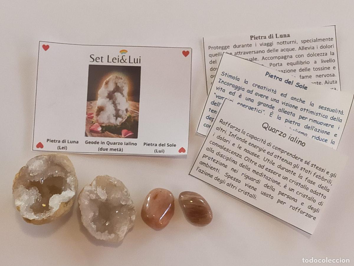 Collectionnisme de min&eacute;raux: Set Lei & Lui in Cristalli Naturali - Quarzo Ialino, Pietra di Luna e del Sole