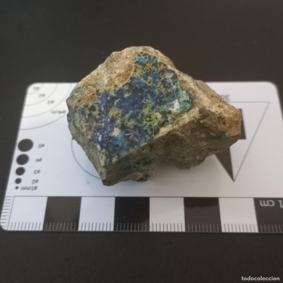 Coleccionismo de minerales: Azurita y Malaquita en caja 4x4. Huercal-Overa (Almer&iacute;a)