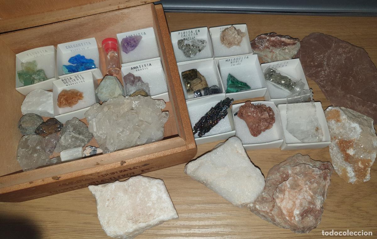 Coleccionismo de minerales: CAJA LOTE DE MINERALES PIEDRAS SEMIPRECIOSAS-MUY VARIADOS
