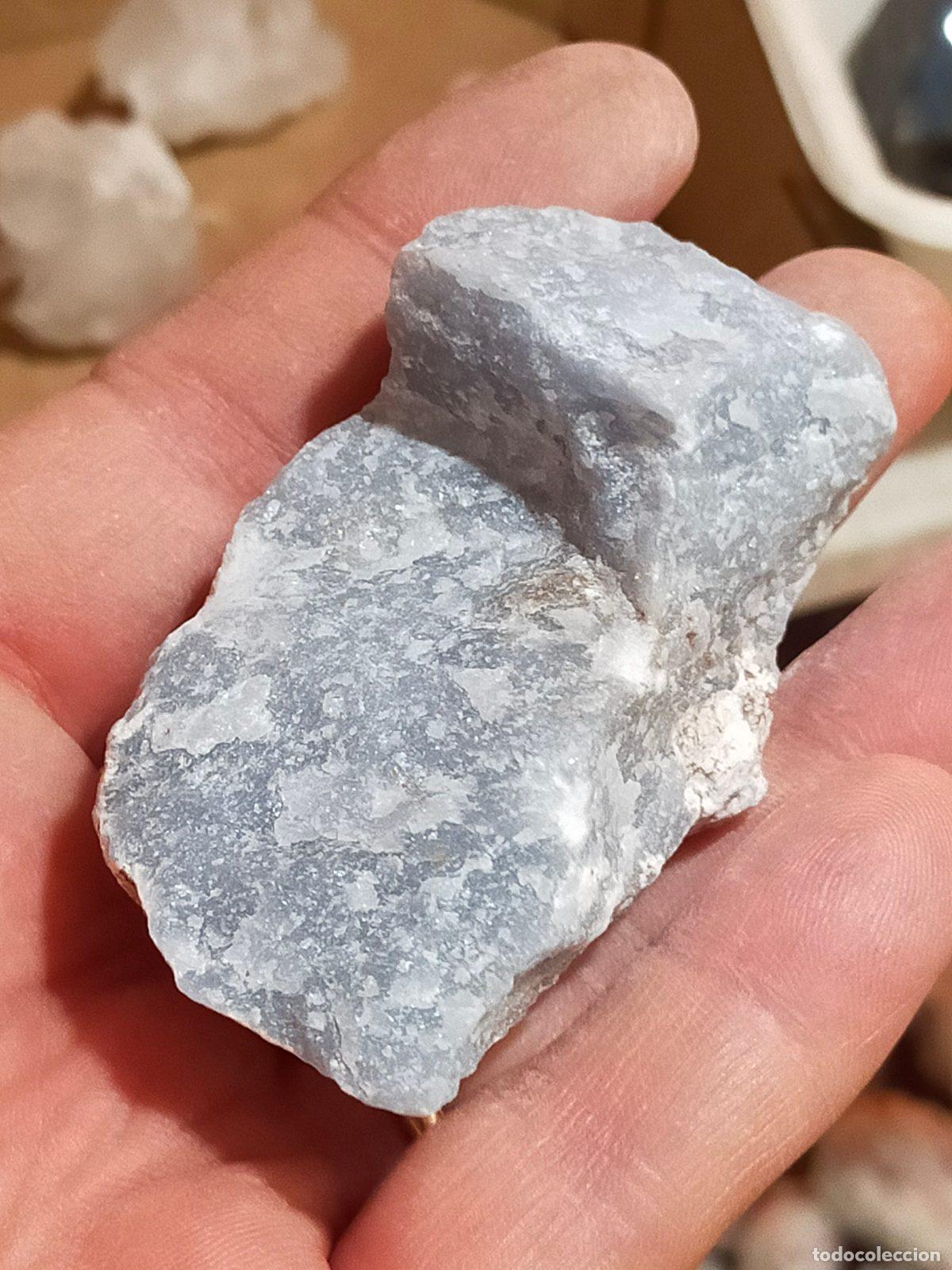 Coleccionismo de minerales: Calcite Blu Grezza Naturale - Cristallo per Cristalloterapia, Soggiorno e Meditazione
