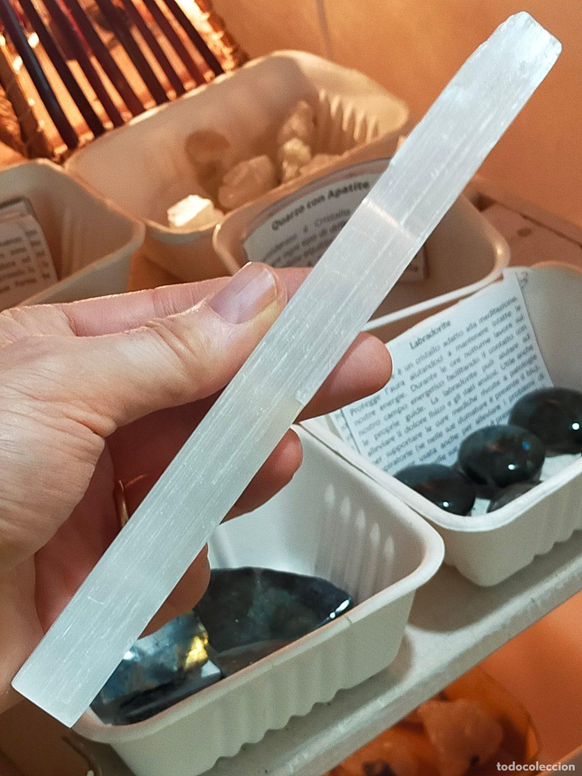 Coleccionismo de minerales: Bacchetta di Selenite Naturale 15cm - Cristallo di Luce per Meditazione e Purificazione Energetica