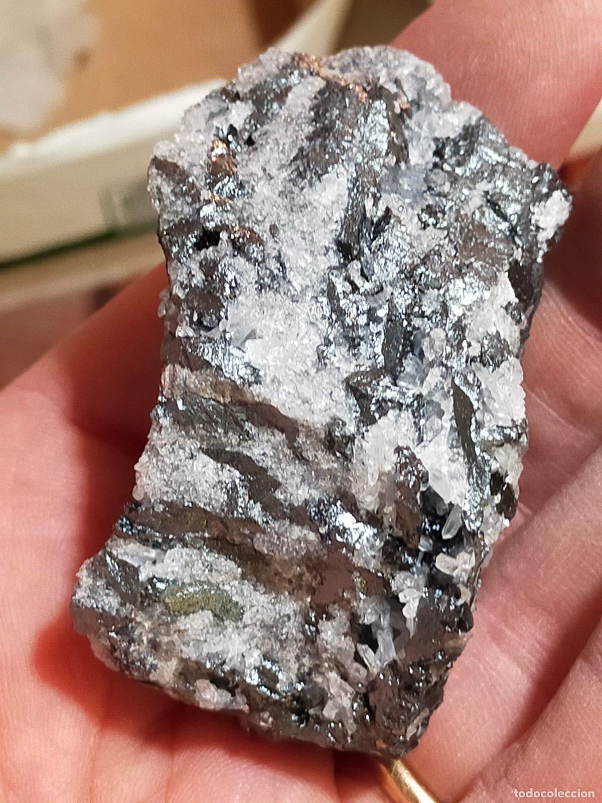 Coleccionismo de minerales: Cristallo di Quarzo e Galena Naturale - Minerale Grezzo da Collezione per Soggiorno e Studio