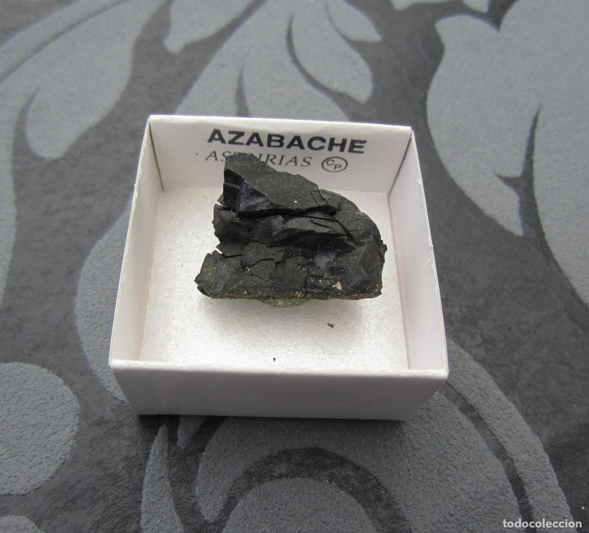 Coleccionismo de minerales: MINERAL AZABACHE MINERALES EN CAJA 4X4 CM