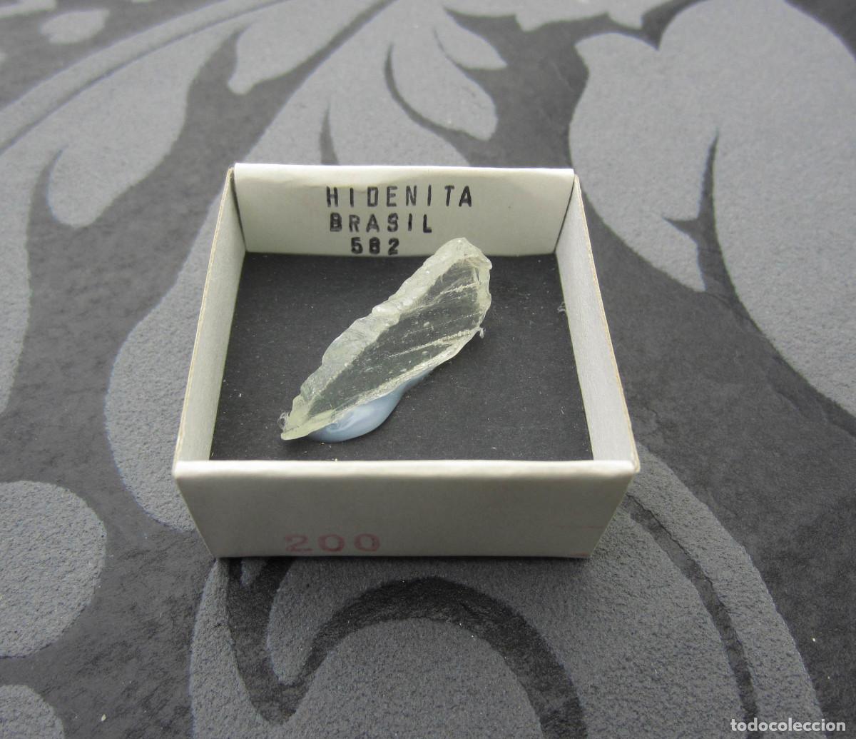 Coleccionismo de minerales: MINERAL HIDENITA MINERALES EN CAJA 4X4 CM