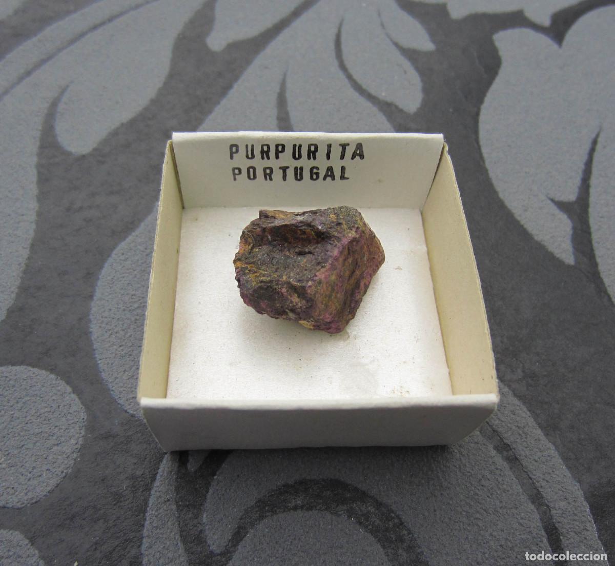 Coleccionismo de minerales: MINERAL PURPURITA MINERALES EN CAJA 4X4 CM