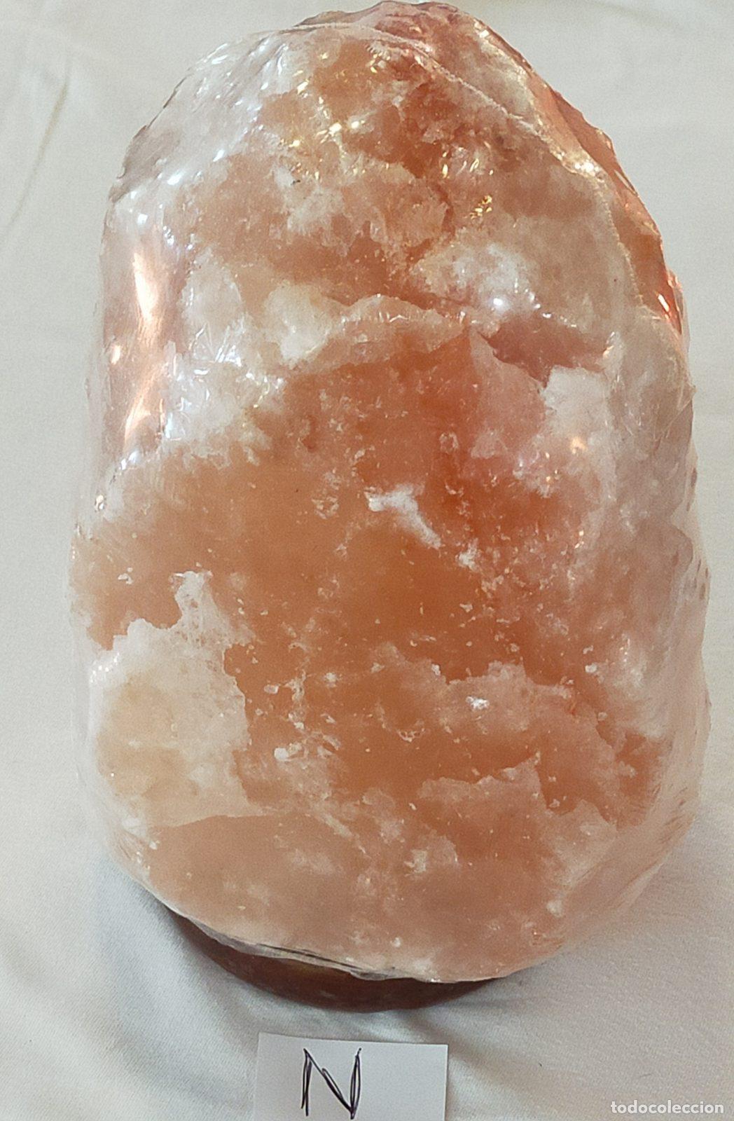 Coleccionismo de minerales: Lampada di Sale Rosa &rdquo;N&rdquo; dell'Himalaya - Cristallo Naturale Scultoreo per Benessere Olistico