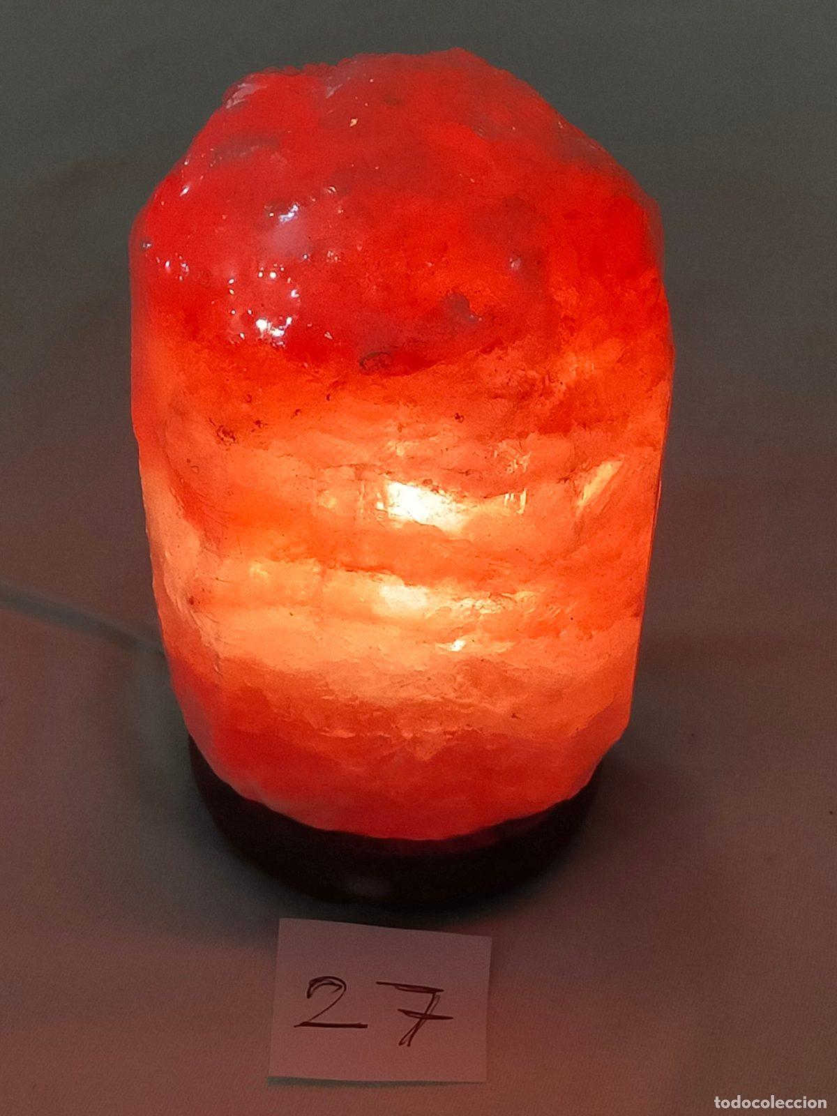 Coleccionismo de minerales: Lampada di Sale Rosa dell'Himalaya Naturale su Base in Legno