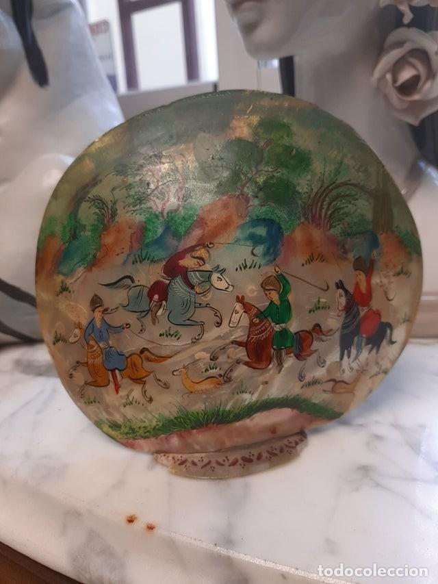 Coleccionismo de moluscos: Concha nacar pintada a mano hindu - Foto 5