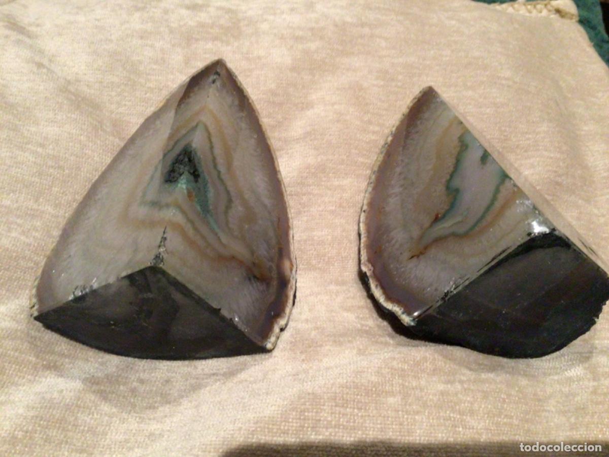 Coleccionismo de moluscos: Agata en bruto dos piezas.Geoda