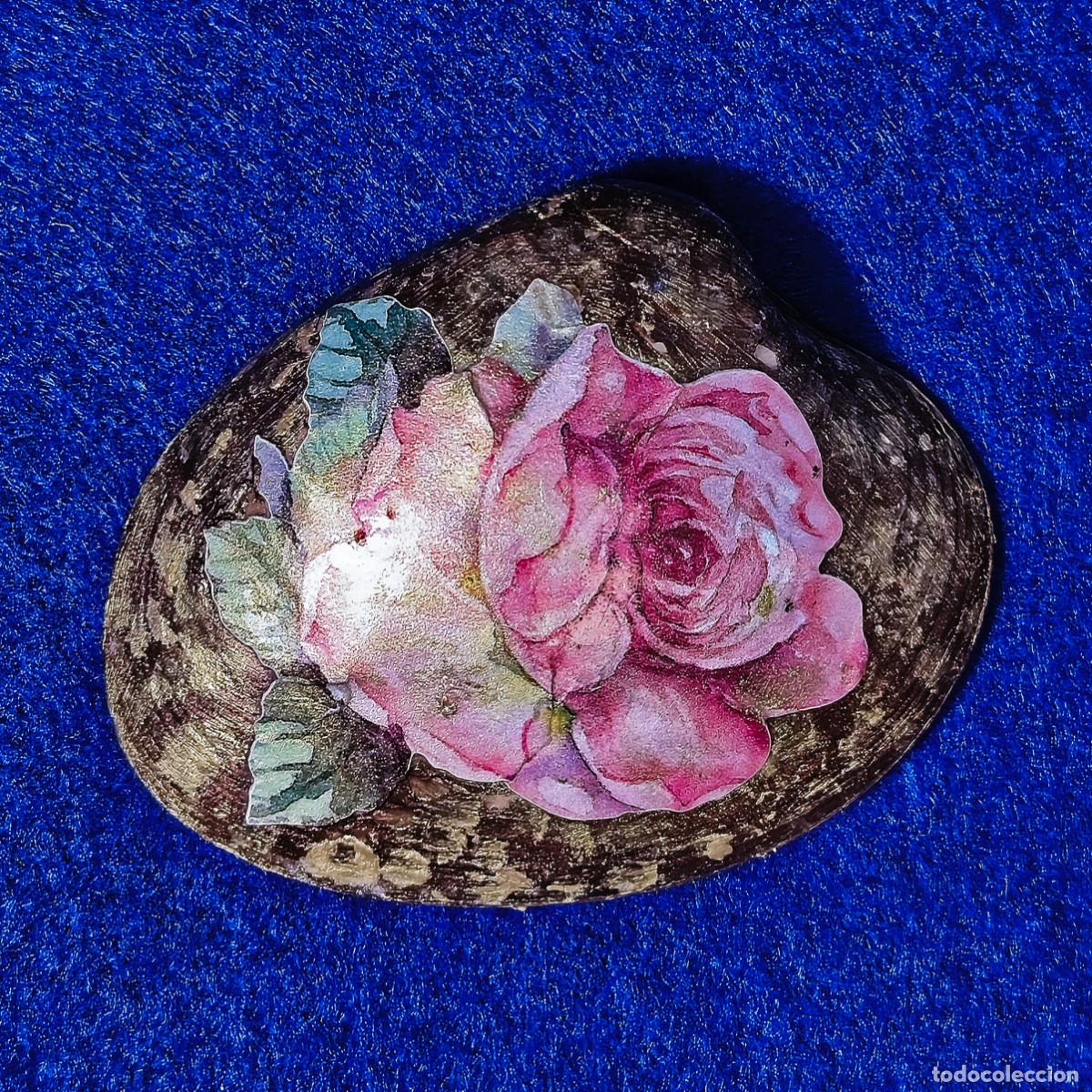 Coleccionismo de moluscos: CONCHA PINTADA A MANO. MED. 9 X 8 CMS - Foto 3