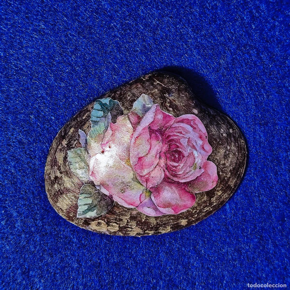 Coleccionismo de moluscos: CONCHA PINTADA A MANO. MED. 9 X 8 CMS - Foto 4