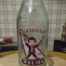 Coleccionismo Otros Botellas y Bebidas: ANTIGUA BOTELLA GASEOSA MOLINA , CRISTAL . TAPÓN PERFECTO. Lote 295900283