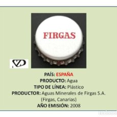 Collezionismo di Altre Bottiglie e Bevande: TAPON CORONA CAPSULA CHAPA AGUA DE FIRGAS (ESPAÑA). Lote 302986188