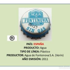Collezionismo di Altre Bottiglie e Bevande: TAPON CORONA CAPSULA CHAPA AGUA DE FONTENOVA SIN GAS (ESPAÑA). Lote 311615388
