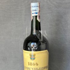 Coleccionismo Otros Botellas y Bebidas: 1866 BRANDY VIEJISIMO DE LARIOS , MÁLAGA , TIMBRE 80 CÉNTIMOS .. Lote 363685520