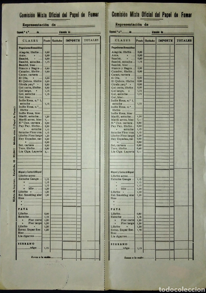 Papel de fumar: Comisi&oacute;n Mixta Oficial Papel de Fumar. - Foto 1