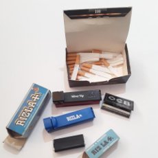 Papel de fumar: MÁQUINAS CIGARRILLOS. RIZLA, SILVER TIP. LOTE DE 3. TUBOS CON FILTRO Y PAPEL DE FUMAR OCD.. Lote 299473488