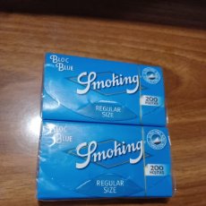 Papel de fumar: 15 LIBRITOS PAPEL SMOKING AZUL DE 200 HOJAS. Lote 367494679
