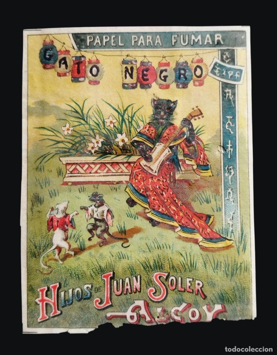 Papel de fumar: Papel de Fumar Gato Negro - Hijos de Juan Soler - Alcoy - S. XIX/XX