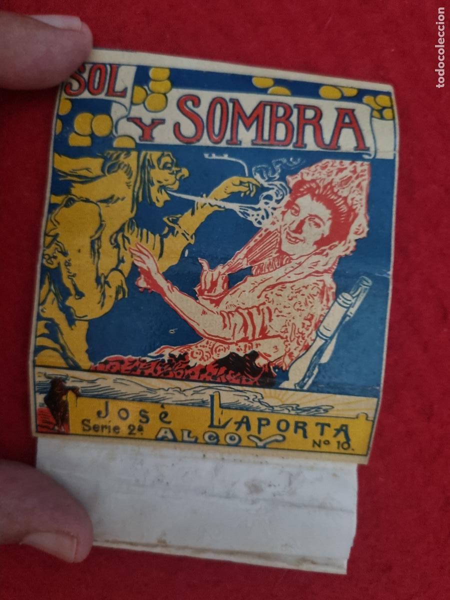 Papel de fumar: PAPEL DE FUMAR SOL Y SOMBRA SERIE 2&ordf; N&ordm; 10 JOSE LAPORTA ALCOY ALICANTE ORIGINAL PF