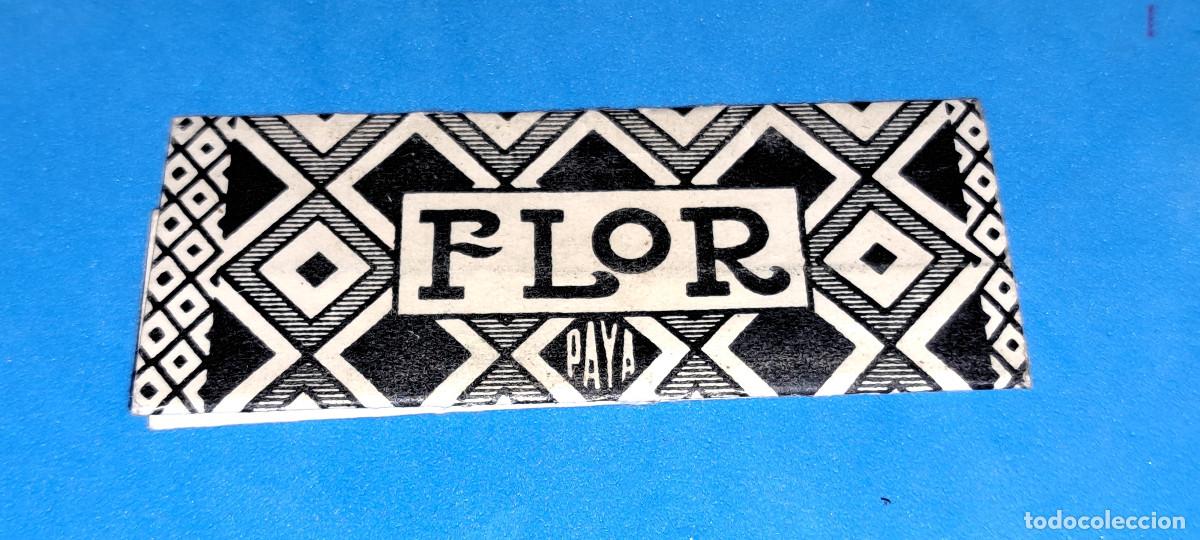 Papel de fumar: CARTERITA PAPEL DE FUMAR FLOR - F. PAY&Aacute; MIRALLES - ALCOY - VAC&Iacute;A - ANTIGUA