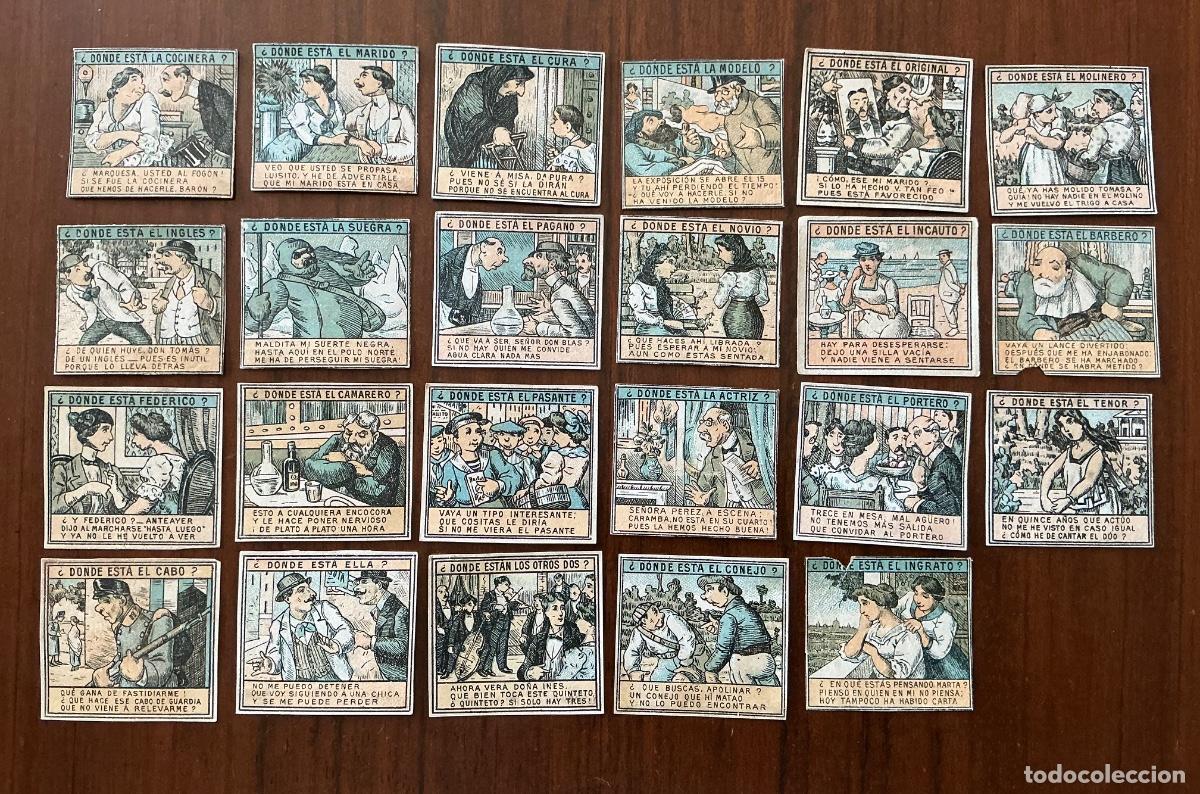 Papel de fumar: 23 CROMOS PARTE LIBRILLO PAPEL FUMAR LA VALENCIANA ALCOY O VALENCIA SERIE DONDE EST&Aacute;