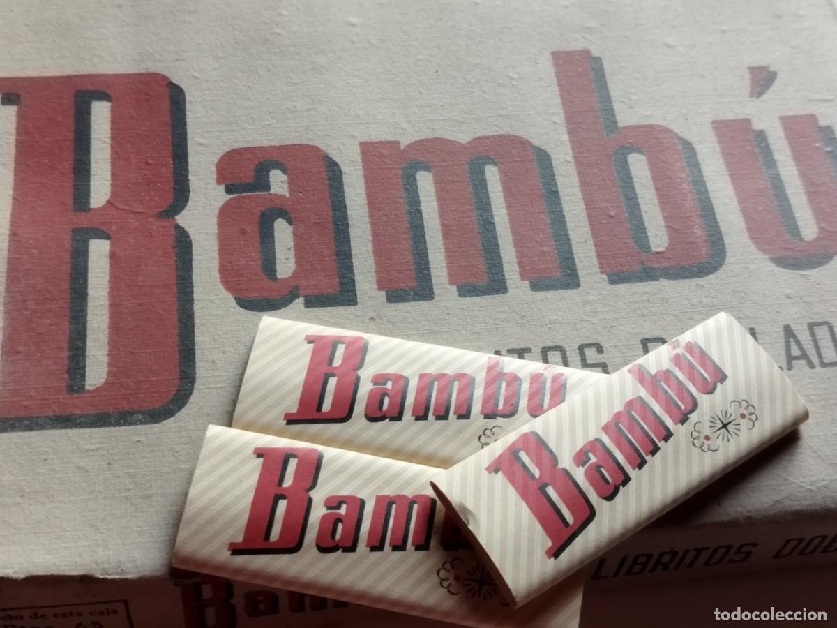 Papel de fumar: Caja Antigua Papel De Fumar Bambu Alcoy 100 Libritos Doblados 65 Ptas