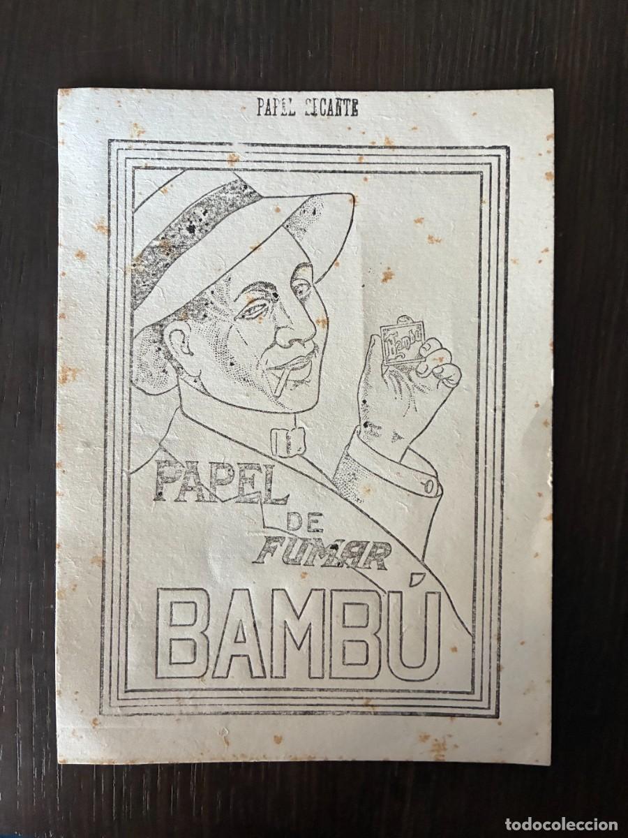 Papel de fumar: Papel secante. Publicidad Papel de fumar BAMB&Uacute; y cajetilla de aluminio Bamb&uacute;