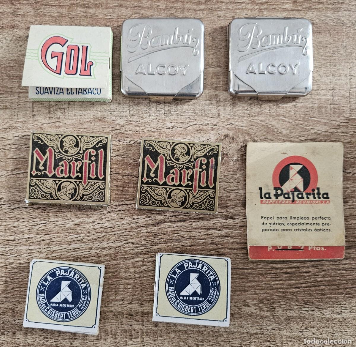 Papel de fumar: PAPEL DE FUMAR - Lote de 6 librillos y 2 estuches - Bambu, Gol y La Pajarita