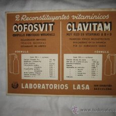 Coleccionismo Papel secante: COFOSVIT CLAVITAM 2 RECONSTITUYENTES VITAMINICOS