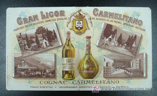 Coleccionismo papel secante: GRAN LICOR CARMELITANO. COGNAC. - Foto 1
