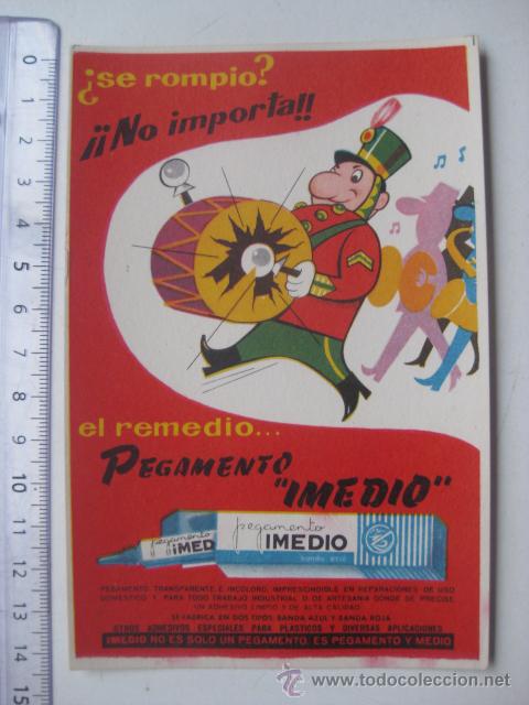Coleccionismo papel secante: ANTIGUO SECANTE - PEGAMENTO IMEDIO - Foto 1