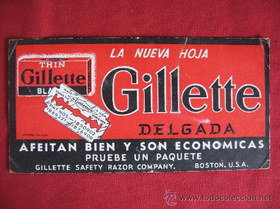 Coleccionismo papel secante: PAPEL SECANTE - GILLETTE - Foto 1
