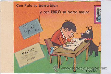Coleccionismo papel secante: SECANTE GOMAS DE BORRAR EBRO - Foto 1