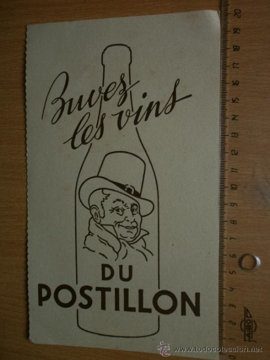 Coleccionismo papel secante: PAPEL SECANTE. VINS DU POSTILLON. - Foto 1