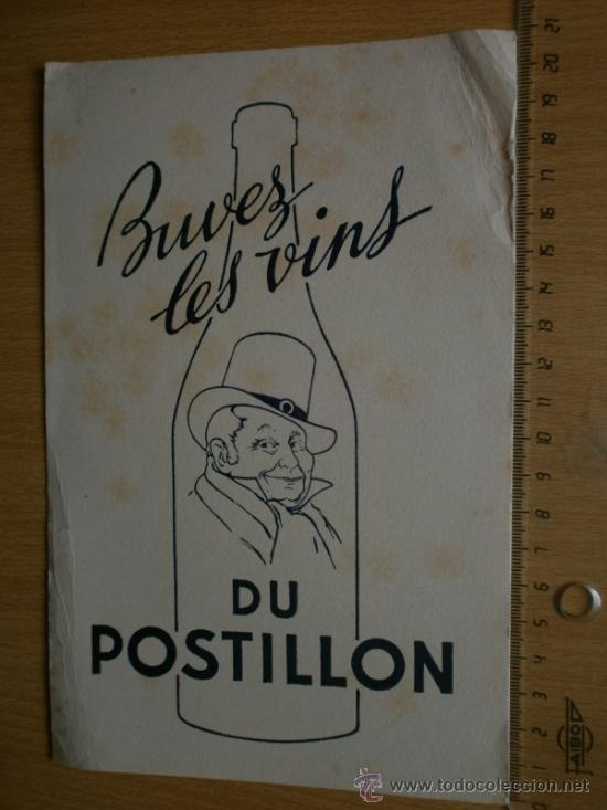 Coleccionismo papel secante: PAPEL SECANTE. VINS DU POSTILLON. - Foto 1
