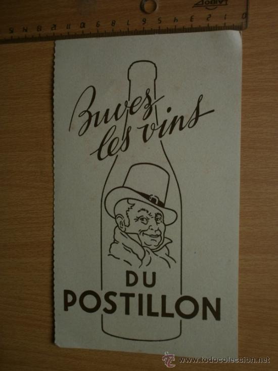 Coleccionismo papel secante: PAPEL SECANTE. VINS DU POSTILLON. - Foto 2