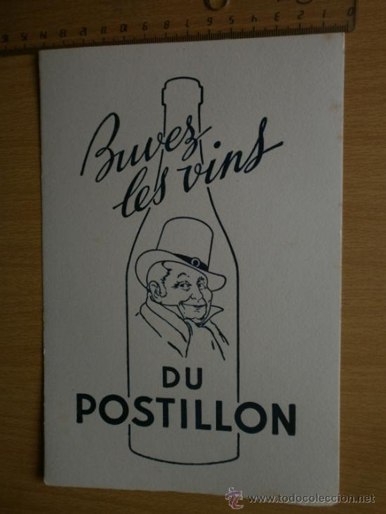 Coleccionismo papel secante: PAPEL SECANTE. VINS DU POSTILLON. - Foto 2