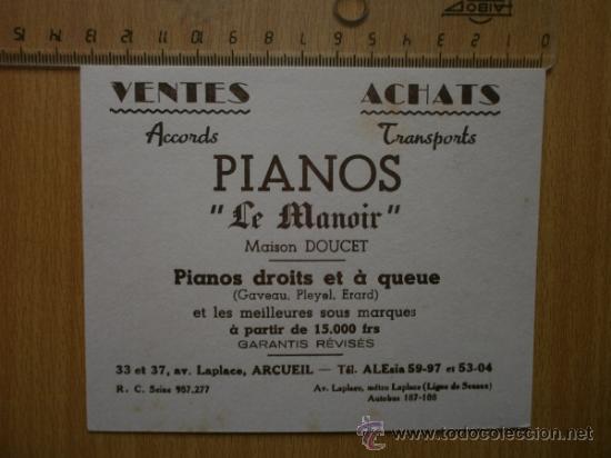 Coleccionismo papel secante: PAPEL SECANTE. PIANOS. - Foto 1