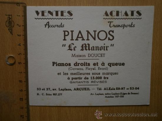 Coleccionismo papel secante: PAPEL SECANTE. PIANOS. - Foto 2