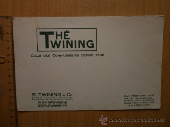 Coleccionismo papel secante: PAPEL SECANTE. THE TWINING. - Foto 2
