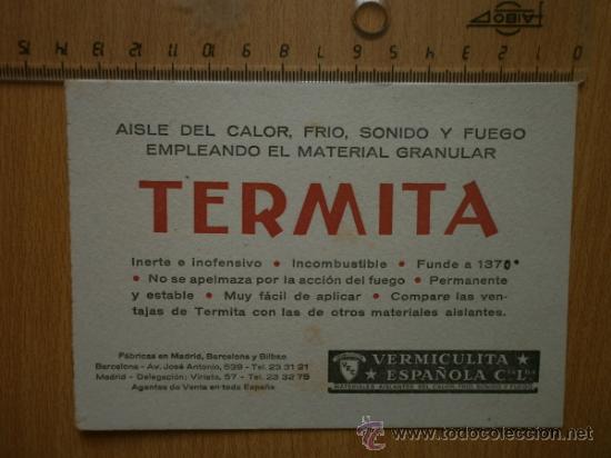 Coleccionismo papel secante: PAPEL SECANTE. TERMITA. - Foto 1