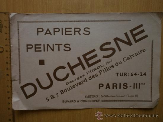 Coleccionismo papel secante: PAPEL SECANTE. DUCHESNE. - Foto 2