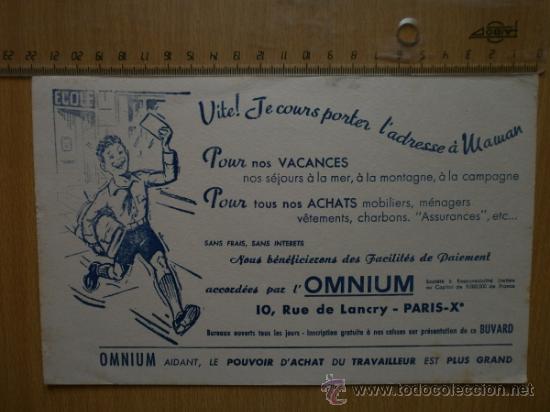 Coleccionismo papel secante: PAPEL SECANTE. OMNIUM. - Foto 1