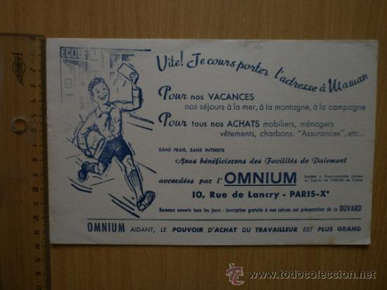 Coleccionismo papel secante: PAPEL SECANTE. OMNIUM. - Foto 2