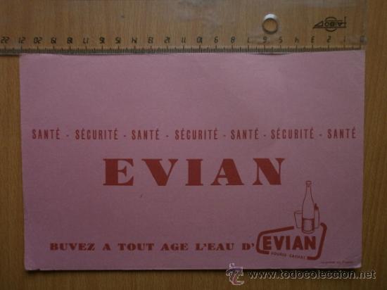Coleccionismo papel secante: PAPEL SECANTE. EVIAN - Foto 1