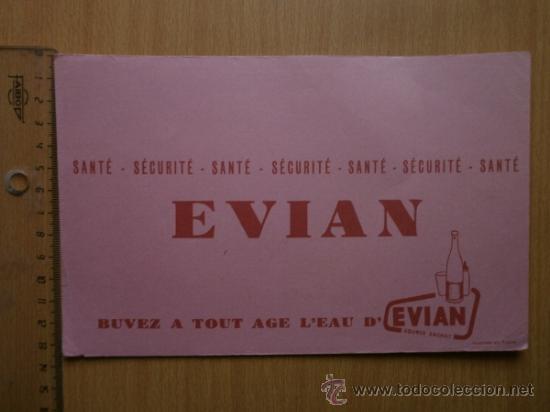 Coleccionismo papel secante: PAPEL SECANTE. EVIAN - Foto 2