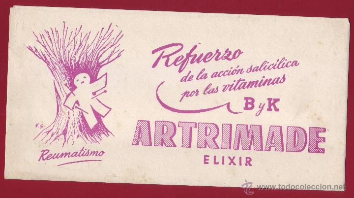 Coleccionismo papel secante: PAPEL SECANTE- ARTRIMADE ELIXIR - Foto 1