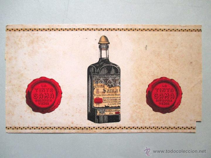 Coleccionismo papel secante: PAPEL SECANTE ORIGINAL - TINTA SAMA - Foto 1